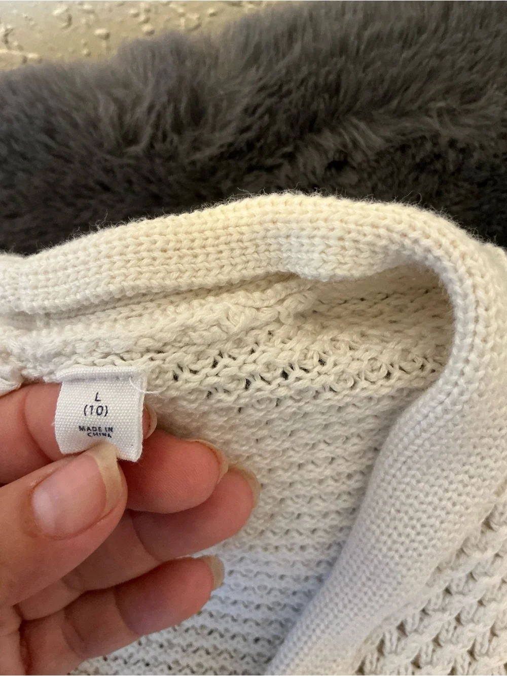 GAP Cream and Black Striped Open-Knit Button Cardigan